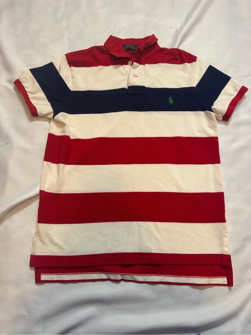 Polo by Ralph Lauren Red, White & Navy Striped Polo